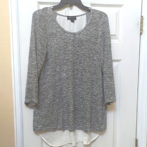 Gray Sweater with White Accent